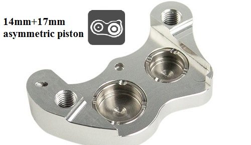 14mm+17mm asymmetric piston design