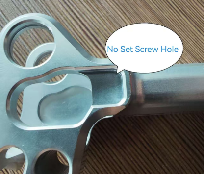 G1: no set-screw hole on the back of the lever bracket